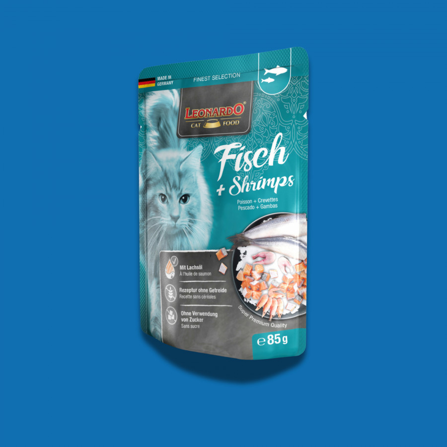 Leonardo - Poisson et crevettes 85G Leonardo - Poisson et crevettes 85G