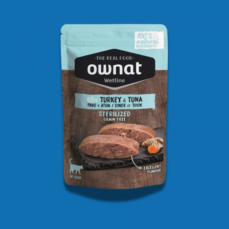 Pâtée pour Chat Stérilisé Ownat Dinde & Thon – Naturelle & Allégée Pâtée pour Chat Stérilisé Ownat Dinde & Thon – Naturelle & Allégée