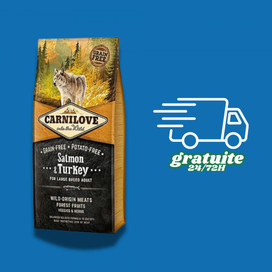 Croquette chien Carnilove Saumon & Dinde - 12kg