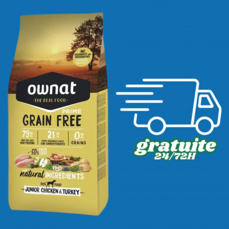 Ownat prime chiot Poulet et Dinde - 12KG