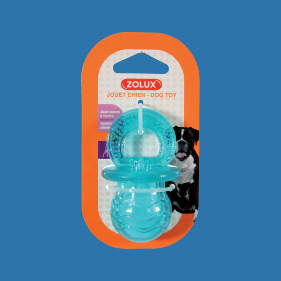 Jouet TPR tétine pop turquoise