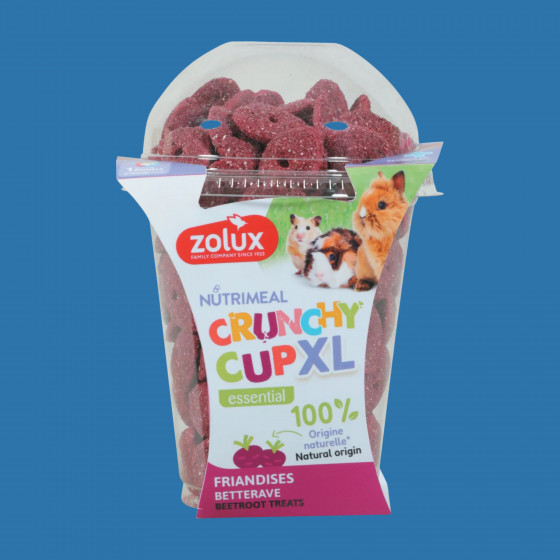 Friandises Nutrimeal Crunchy Cup XL à la betterave pour petits rongeurs