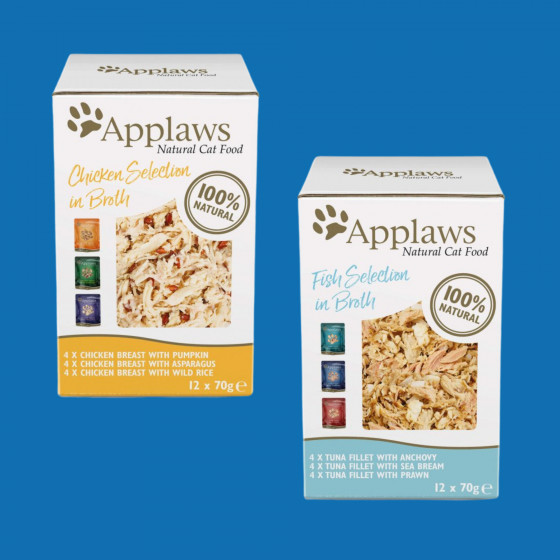 Applaws multipack sachets 12x70gr en bouillon pour chat adulte