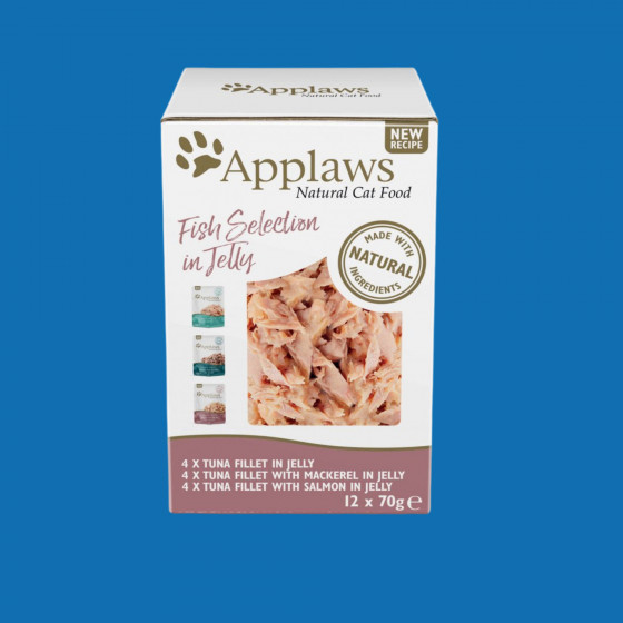 Applaws multipack sachets 12x70gr poisson en gelée pour chat adulte