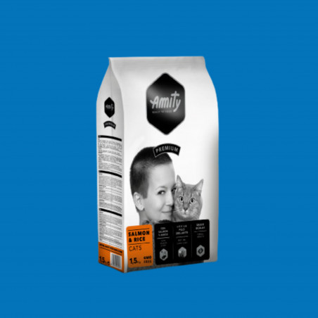Amity - Premium - CATS - Saumon et riz - 1,5KG