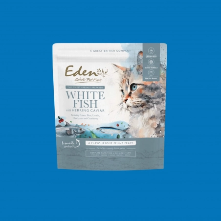 Eden grain free féline feast poisson blanc et caviar de hareng pour chats adultes et seniors