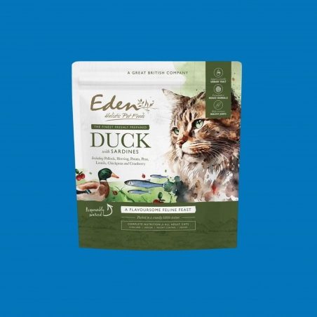Eden grain free féline feast canard et sardines pour chats adultes et seniors