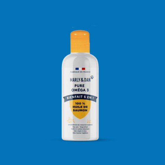 Huile de Saumon pour chien & chat 100ml - Marly et Dan