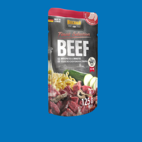 BELCANDO - Sachet fraîcheur : Boeuf & pâtes, avec courgettes