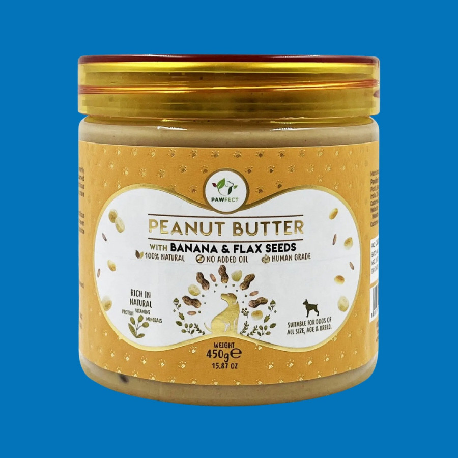 BEURRE DE CACAHUÈTE Pawfect à la banane et aux graines de lin 450 gr