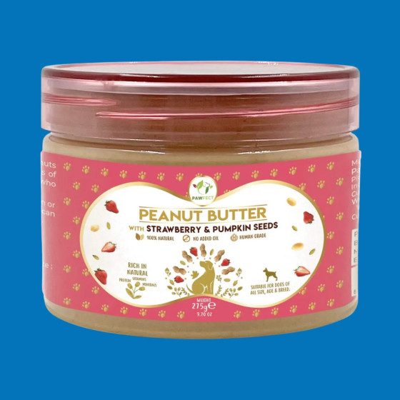 BEURRE DE CACAHUÈTE Pawfect à la fraise et à la citrouille 275 gr