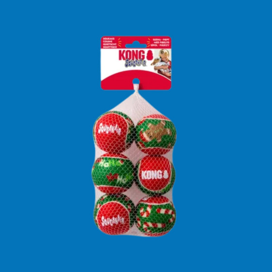 Lot de 6 balles KONG Holiday SqueakAir