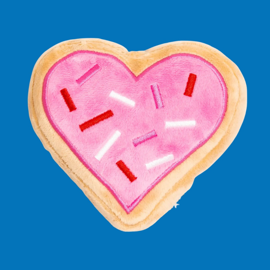 Jouet biscuit en sucre en forme de cœur rose