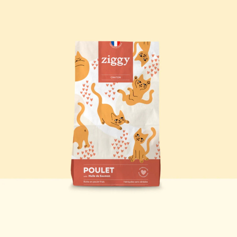 Ziggy Croquettes Chaton Poulet & Huile de Saumon
