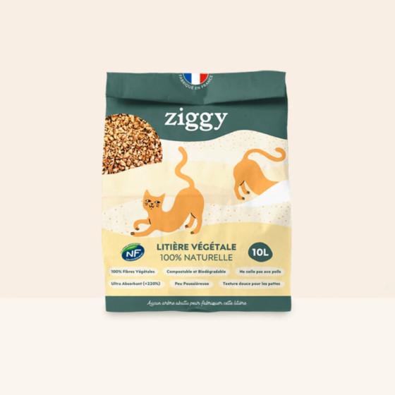 Ziggy Litière Végétale 100% Naturelle 10L